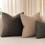 Foindtower Pack of 2 Textured Boucle Throw Pillow Covers Accent Solid Pillow Cases Cozy Soft Decorative Couch Cushion Case for Chair Sofa Bedroom Living Room Home Decor 18x18 Inch Chocolate