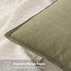 MIULEE Decorative Linen Lumbar Pillow Covers 12x20 Inch Light Olive Green Boho Farmhouse Neutral Couch Throw Pillows for Bed Pack of 2 Accent Modern Pillowcase Summer Sofa Livingroom Home Decor