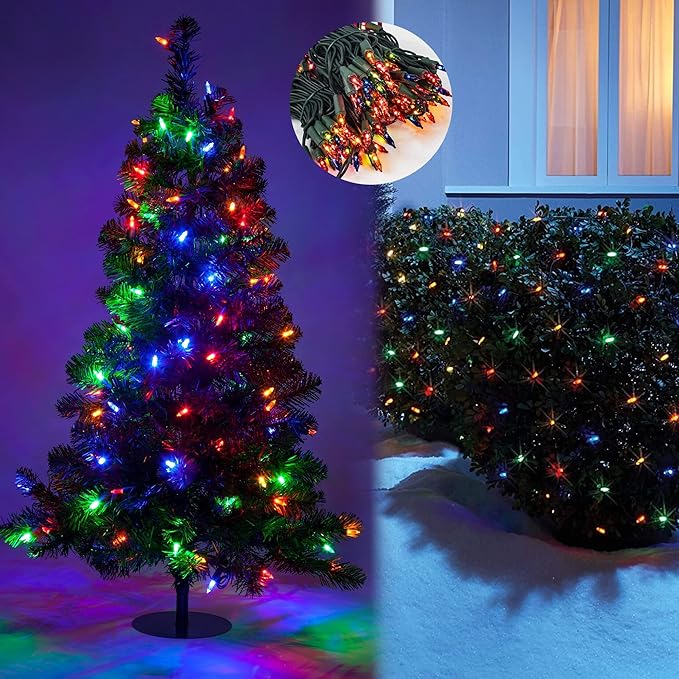 FUNPENY Halloween Mini Clear String Lights, 110V UL Certified Fairy Lights for Indoor Outdoor Christmas Tree Xmas Party Holiday Home Decorations (2 x 150 Count, Multi-colored)