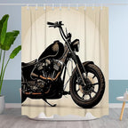 Cool Bathroom Bathtubs Fabric Shower Curtain Wonderful Vintage Motorcycle Theme Shower Curtain Set with 12 Hooks 60x72 inch Polyester Machine Washable, Black and White