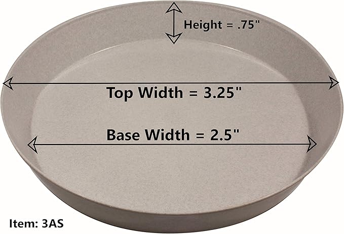 10 3inch (2.5in Base) Plant Saucers - Terra Cotta Colored Polypropylene Made in USA