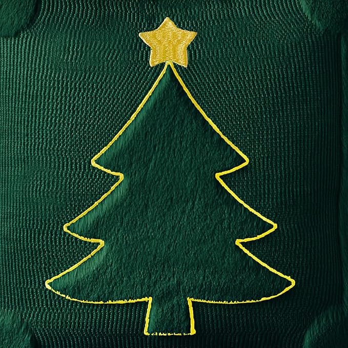 DFXSZ Christmas Pillow Covers 18x18 Yellow Star Green Christmas Tree Decoration Soft Plush Faux Fur Jacquard Throw Pillows for Bedroom Sofa Holiday Festivals Winter Home Decor PTK063A18