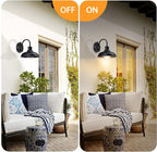 Dusk to Dawn Gooseneck Outdoor Light Fixtures, 2-Pack Farmhouse Barn Lights for Porch, Industrial Black Exterior Wall Sconce for Garage, Patio, E26 Base Anti-Rust for Garage Frontdoor Entryway Doorway