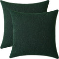 Jeneoo Hunter Green Decorative Square Thick Throw Pillow Covers Fine Textured Boucle Couch Cushion Cases for Livingroom Sofa Decor, Set of 2, 20 x 20 Inch