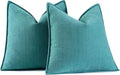MIULEE Pack of 2 Teal Decorative Pillow Covers 20x20 Inch Soft Chenille Luxurious Couch Throw Pillows Farmhouse Cushion Covers with Elegant Design for Sofa Bedroom Living Room Home Decor