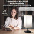 hansang Table Lamp, Touch Bedside Lamps 3 Way Dimmable, USB A&C Charging Port, Small Lamp for Bedroom, Reading Room, 5000K LED Bulb Included