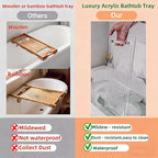 Premium Non-Slip Acrylic Bathtub Tray | Universal Spa Caddy for Tablets, Books & Wine | Fits Most Standard Tubs, Bath Essentials Holder 34”