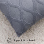 decorUhome Throw Pillow Covers 12x20 Inch Set of 2, Soft Plush Faux Fur Wool Lumbar Blue Grey Couch Pillow Covers, Decorative Neutral Pillow Cases for Bed Sofa Living Room Home Decor