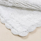 Savi Home Cotton Crochet Bathmat with Antiskid 21x34 White, 100% Pure Cotton, Super Soft White, Plush & Absorbent, Hand Tufted Heavy Weight Construction, Full Reversible Step Out Rugs