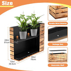 FENCY Metal Rectangular Planter Box, Large Planters for Outdoor Plants, Tall Planters for Outdoor Plants with Drainage Holes (30" L x 12" W x 24" H,Walnut Finish)