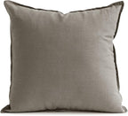Jeanerlor Decorative Cotton Linen Couch 26"x26" Throw Pillow Case for Sofa Durable Classy, Comfortable Cushion Cover (65 x 65cm), Gray