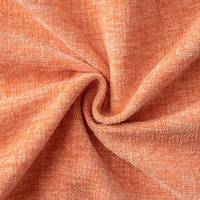 MIULEE Pack of 2 Couch Throw Pillow Covers 12x20 Inch Soft Coral Red Chenille Pillow Covers for Sofa Living Room Solid Dyed Pillow Cases