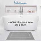 Cotton Paradise 100% Cotton Bath Mats for Bathroom Floor Set of 2 Pack, 20x34 Soft Absorbent Washable Quick Dry Tub Bathmat, Light Gray Towel Bath Mat
