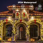 2 Pack Christmas String Lights Battery Operated, 33Ft 100 LED Fairy Lights Waterproof Green Wire Wreath lights Tree Lights with Remote 8 Modes Timer for Bderoom Wedding Decoration (Warm White)