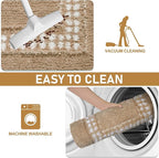 Beige Bathroom Rugs 20x31, Non Slip Washable Bath Mats,Super Soft Microfiber Bathroom Mats, Plush Fluffy Absorbent Bath Rugs for Sink Tub Basin Shower Floor,Beige