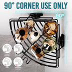 TAILI Powerful Suction Cup Corner Shower Caddy 2 Pack, Stainless Steel Rustproof Shower Shelf with Hook, Drill-free Wall Mounted Basket, Large Capacity Removable Suction Cup Bathroom Organizer, Black