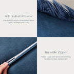 Phantoscope Pack of 2 Faux Fur Solid Throw Decorative Pillow Cover Cushion Covers Luxury Soft Decorative Pillowcase Fuzzy Pillow Covers for Bed/Couch,Navy Blue 24 x 24 Inches
