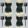 4 Pack Total 800 LED Solar Christmas Lights Outdoor, Solar String Lights for Outside with 8 Modes, Waterproof Green Wire Solar Powered Tree Light for Xmas Party Yard Garden Decorations (Warm White)