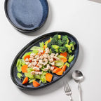 vicrays Serving Platter Ceramic Tray Plates Extra Large Oval 14.5 Inch Porcelain Dinner Plates Long Serving Dish Set Entertaining Party Restaurant Food Meat Sushi Fish Turkey Platter