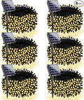6 Pack 270FT Solar Christmas Lights Outdoor Waterproof, Super Bright 480 LED Solar String Lights with 8 Lighting Modes, Green Wire Twinkle Tree Light for Outside Xmas Party Decorations (Warm White)