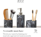 ZCCZ Bathroom Accessories Set, 4-Piece Marble Pattern with Soap Dispenser, Toothbrush Holder, Tumbler, and Soap Dish for Modern Bath Décor, Elegant and Durable Design for Home or Office Bathrooms