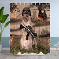 Funny Squirrel Warrior Shower Curtain Helicopter Animal Bathroom Set with 12 Hooks 72Hx60W inch Polyester Machine Washable Waterproof Brown Black and Green