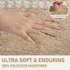 Beige Bathroom Rugs 18x24, Non Slip Washable Bath Mats,Super Soft Microfiber Bathroom Mats, Plush Fluffy Absorbent Bath Rugs for Sink Tub Basin Shower Floor