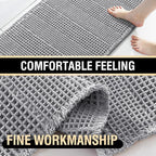 H.VERSAILTEX Waffle Bath Mat Super Absorbent Bathroom Mats Non Slip Bath Rugs for Bathroom Floor Machine Washable Ultra Soft Bathroom Rugs for Beside Tub, (32 x 20 Plus 24 x 17 - Inches, Dove)