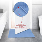 American Soft Linen Bath Rug, 17 in 24 in 100% Cotton Bath Mats Rugs for Bathroom, Slip Reducer Washable Shaggy Form Area Rugs, Sky Blue Bath Rug