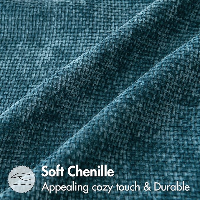 MIULEE Pack of 2 Couch Throw Pillow Covers 20x20 Inch Coastal Teal Modern Boho Accent Decorative Pillow Covers Soft Chenille Farmhouse Cushion Covers for Home Decor Bed Sofa Living Room
