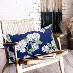 Decorative Throw Pillow Covers Set of 2 Blue Hydrangea Pillow Covers 12x20 inch Super Soft Short Plush Square Floral Throw Pillows,Farmhouse Outdoor Pillow Covers for Couch Living Room