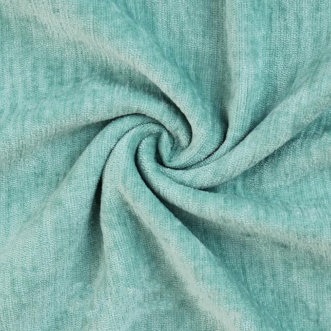 decorUhome Chenille Aqua Haze Throw Pillow Covers 26x26 Inch Set of 2, Decorative Soft Couch Pillow Covers Solid Dyed Accent Velvet Farmhouse Neutral Square Pillow Cases for Sofa Bed Living Room