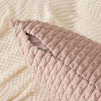 Kevin Textile Pack of 2 Corduroy Decorative Throw Pillow Covers 12x20 Inch Valentine' s Day Soft Boho Striped Pillow Covers Modern Home Decor Gifts for Spring Sofa Living Room Couch Bed Light Pink