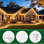 C9 Clear Christmas String Light Set, 100 Feet Vintage Christmas Tree Lights, Outdoor Roofline String Lights with 100 Clear Bulbs for Patio Garden Holiday Indoor Home Decorating, Not Connectable