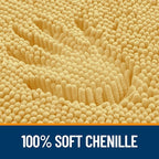 OLANLY Bathroom Rugs 70x46, Extra Soft Absorbent Chenille Bath Rugs, Rubber Backing Quick Dry, Machine Washable Bath Mats for Bathroom Floor, Tub and Shower, Home Decor Accessories, Yellow