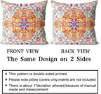 Snycler Orange Blue Ethnic Boho Pillow Covers 16x16 in Boho Carpet Cream Coral Floral Decorative Couch Pillow Cases with Zipper Set of 2 Home Decor for Living Room Bedroom Bed Cushion Outdoor