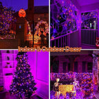 Halloween String Lights Plug in,33FT 100 LED String Lights with 8 Modes & Timer, Halloween Decorations for Party Carnival Supplies, Outdoor Indoor Yard Garden Decor,Orange