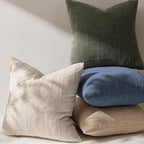 Woaboy Linen Check Throw Pillow Covers Set of 2 - Natural Beige Farmhouse Modern Boho Vintage Euro Decorative Cushion Covers for Sofa Couch Bedroom Living Room Decor 24x24 Inch