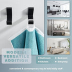 Angle Simple Bathroom Towel Hooks, SUS 304 Stainless Steel Robe Coat Holder Hanger Wall Mounted, Matte Black, 4 Pack