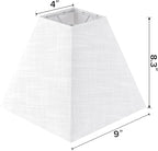 2 Pack 4"×9" × 8.3”inches Spider Small Square Lampshades for Wall Lamps Table Lamps Floor Lamps-Wall Mount Lamp Shade White Texture Lampshades Replacement for Bedroom By GO&SO