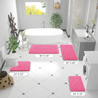 OLANLY Bathroom Rugs 47x17, Extra Soft Absorbent Chenille Bath Rugs, Rubber Backing Quick Dry, Machine Washable Bath Mats for Bathroom Floor, Tub and Shower, Home Decor Accessories, Hot Pink