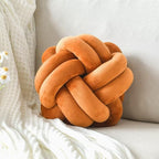 Knot Pillow Ball, Soft Decorative Throw Pillows Cushion, 11 Inch Round Plush Knotted Pillows Caramel Pillow, Modern Home Throw Knot Decorative Cushion for Bedroom, Sofa, Couch