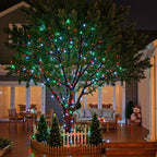 100FT 300 LED Christmas Lights Outdoor, Connectable Christmas String Lights with 8 Modes Waterproof, Plug in Christmas Tree Light Green Wire for Grden Yard Party Decorations, Red White Green