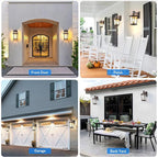 VIANIS Oil Rubbed Bronze Dusk to Dawn Motion Sensor Porch Light, Anti-Rust Aluminum Frame, Tempered Glass, 100% Weather Resistant, Easy Installation, Fits Standard E26 Bulbs