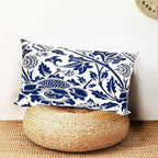 Decorative Throw Pillow Covers Set of 2 Blue Pillow Covers 12x20 inch Short Plush Square Pillows Cover Floral Throw Pillows,Farmhouse Outdoor Pillow Covers for Couch Sofa Bed Living Room