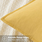 MIULEE Decorative Linen Euro Sham Pillow Covers 24x24 Yellow Boho Farmhouse Neutral Couch Throw Pillows for Bed Pack of 2 Accent Modern Pillowcase Summer Sofa Livingroom Home Decor