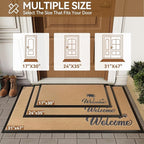 Dirt Trapping Outdoor Welcome Mats, 17x30 Durable Non-Slip Door Mat Outside Entrance, Low Profile Easy Clean Doormat for Patio Porch Front Indoor Entryway, Brown