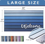Bulijojo Nave Blue Entrance Door Mat Large 17 x 30 Inch Entry Way Doormat Front Door Rug Outdoor Heavy Duty Welcome Mat, Non Slip Rubber Back Low Profile