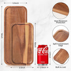 Acacia Wood Serving Platters and Trays - 14" x 5.5" Wooden Mini Charcuterie Boards, Small Cheese Board, Rectangle Wooden Tray for Kitchen Counter, Bathroom, Home Decor, Party (10, 14"X5.5")