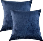 PHF Truly Velvet Euro Sham, 26"x 26",No Insert, 2 Pack Color Gradient Euro Throw Pillow Covers, Ultra Soft Cozy European Pillow Covers for Luxurious Home Decorative, No Shedding, No Pilling, Navy Blue